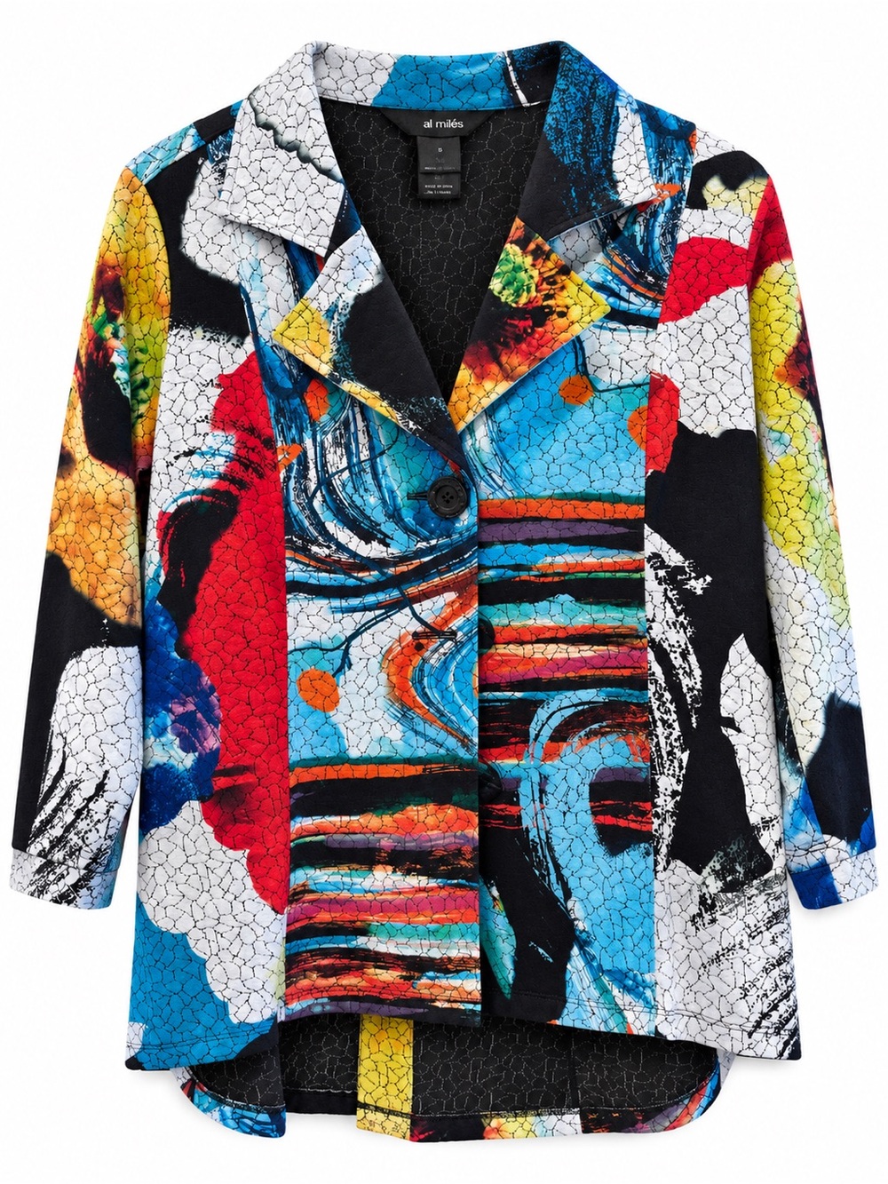 Ali Miles Jacket Blazer - Abstract Art High Low - Multicolor - Statement - Picture 2 of 8
